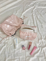 Amora Sakura Pink Quilted Makeup Pouch Amora