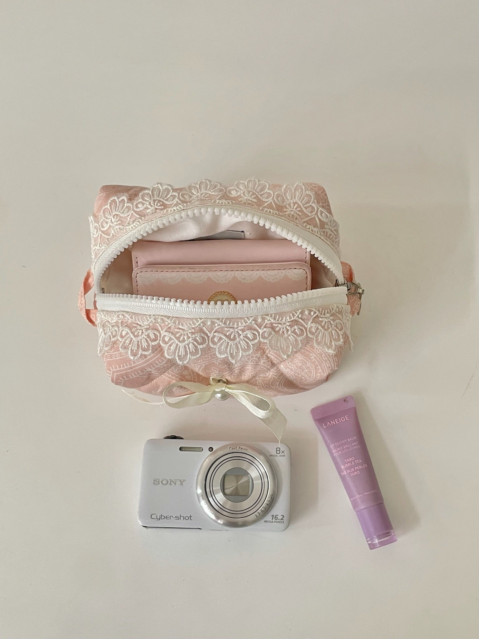 Sakura Pink Mini Quilted Beauty Case Amora