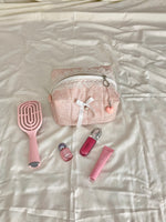 Amora Sakura Pink Quilted Makeup Pouch Amora