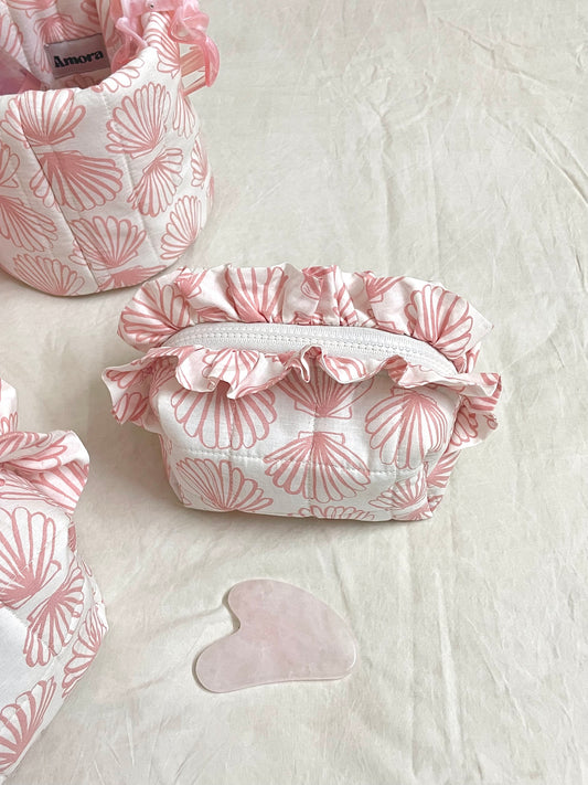 Scallop Pink Mini Beauty Case Amora