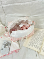 Sakura Pink Quilted Makeup Pouch Amora